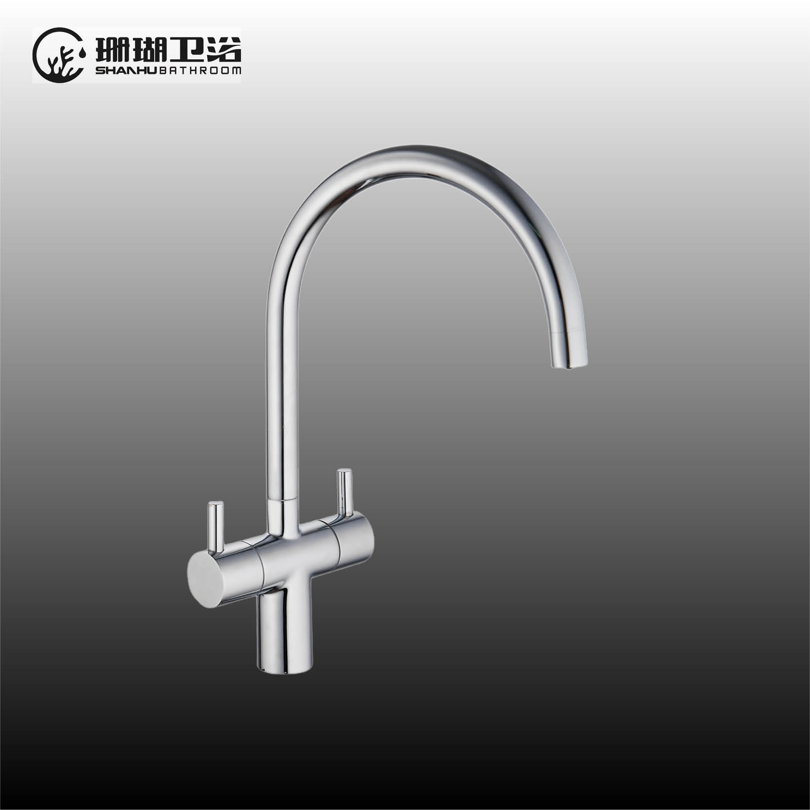 Two handle monobloc kitchen mixer