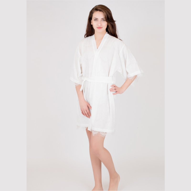 Satin With Full Lace Cover Robe