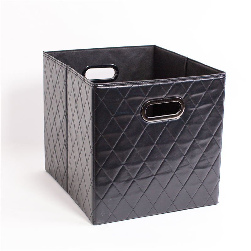 Faux Leather Storage Bin