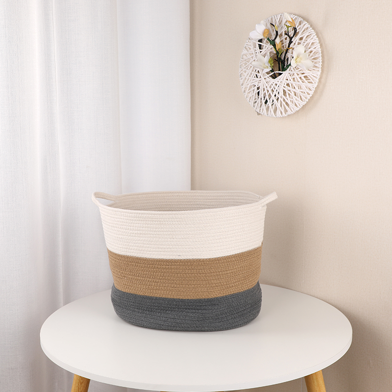 Cotton rope oval basket
