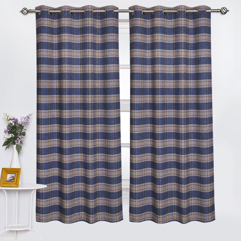 100% polyester check pattern curtain