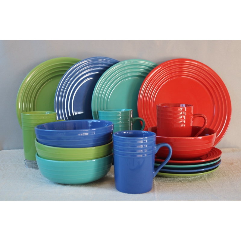 Embossment with color glaze dinnerware