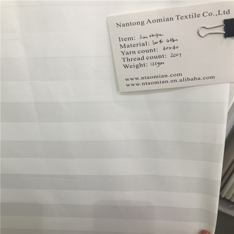 100% cotton 3cm sateen stripe fabric 40s*40s 250TC