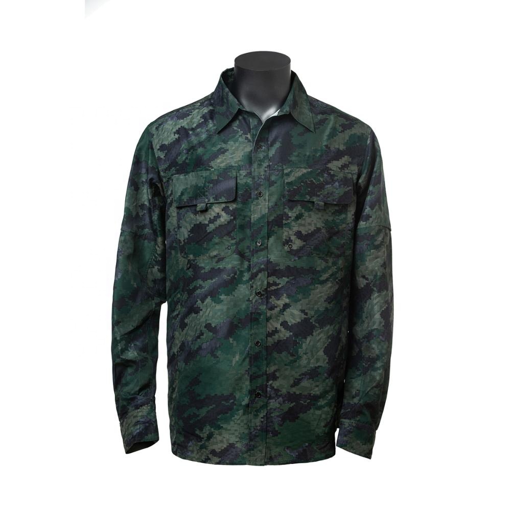 Digital Camo polyester anti UV men's shirt