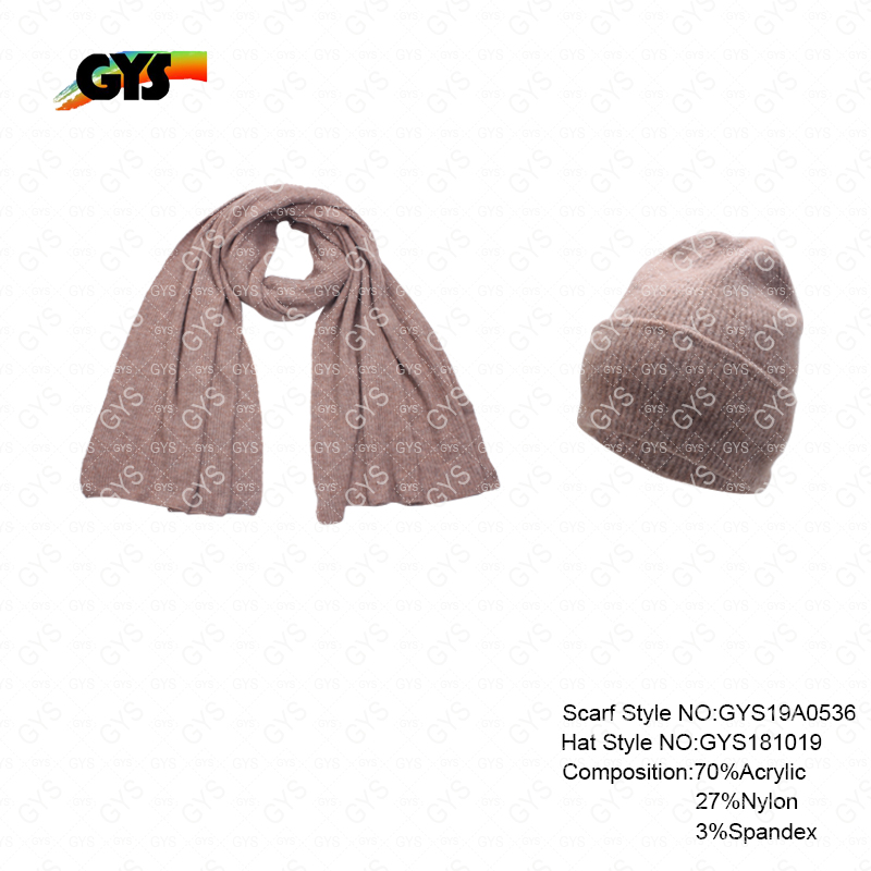 Knitted beanie scarf set