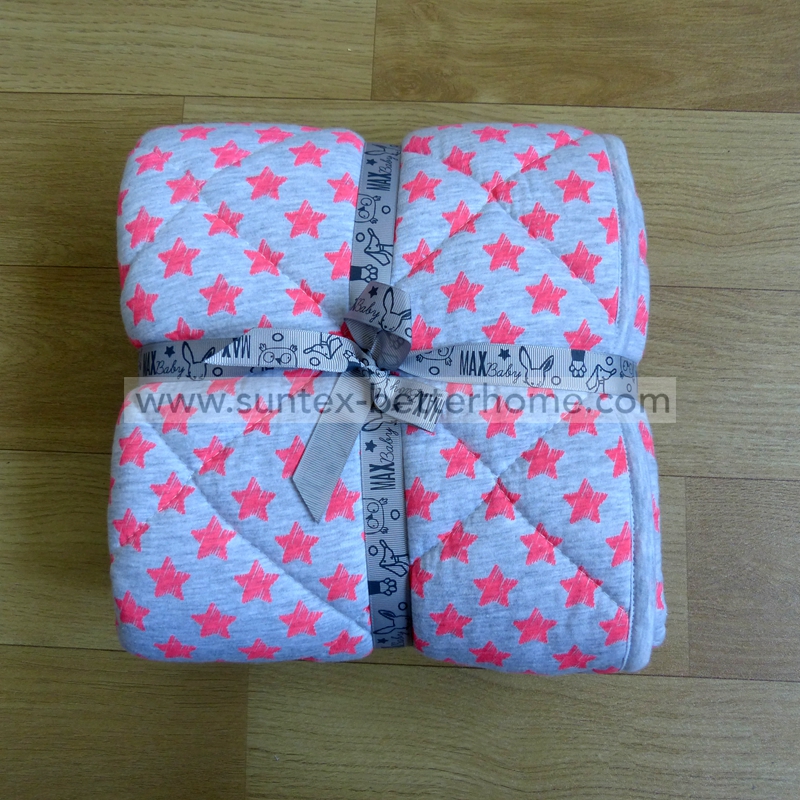 100%Cotton Jersey knit quilted baby blankets baby quilt