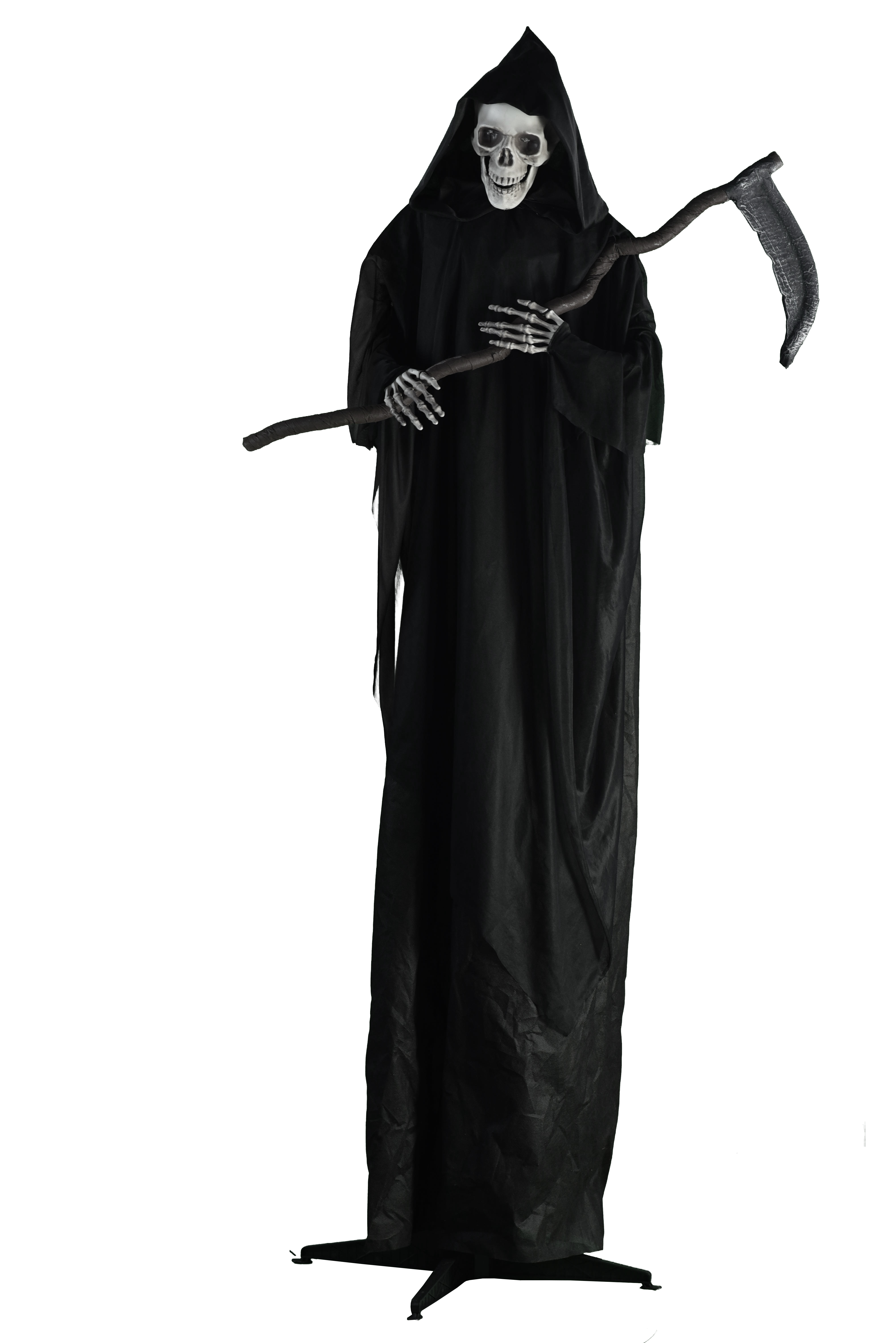 72“ Lifesize Standing Animated Reaper with Sickle/Turing Body/Creepy Sound and Lightup Eyes/KD