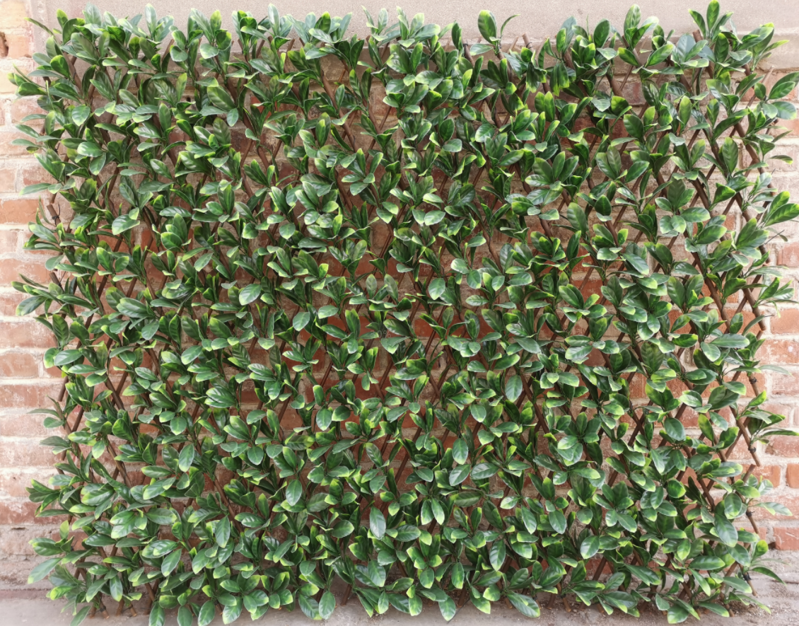 Willow expanding trellis with artificial leaf