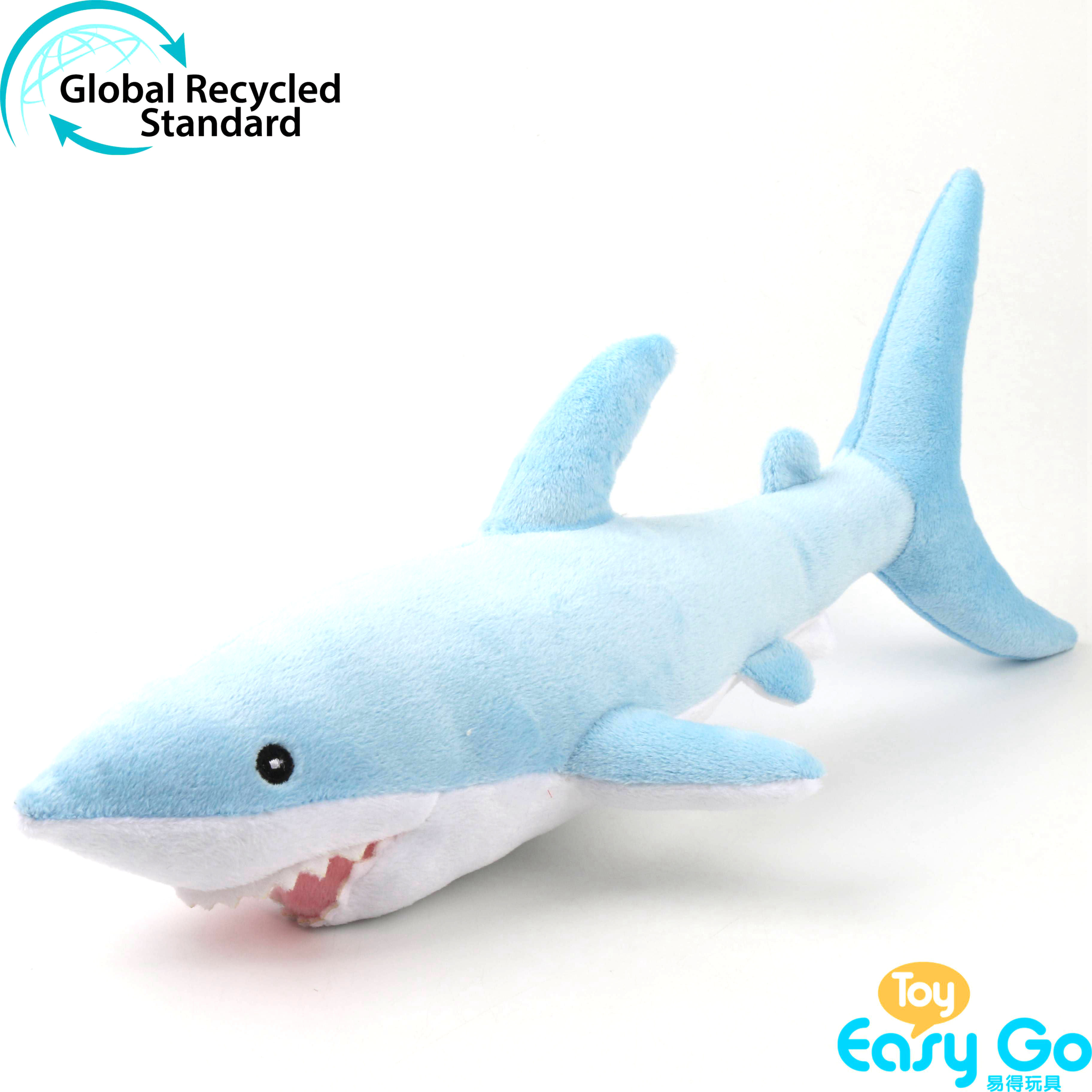ECO-friendly 100% recycled sustainable plush soft stuffed sea animal shortfin mako shark toy