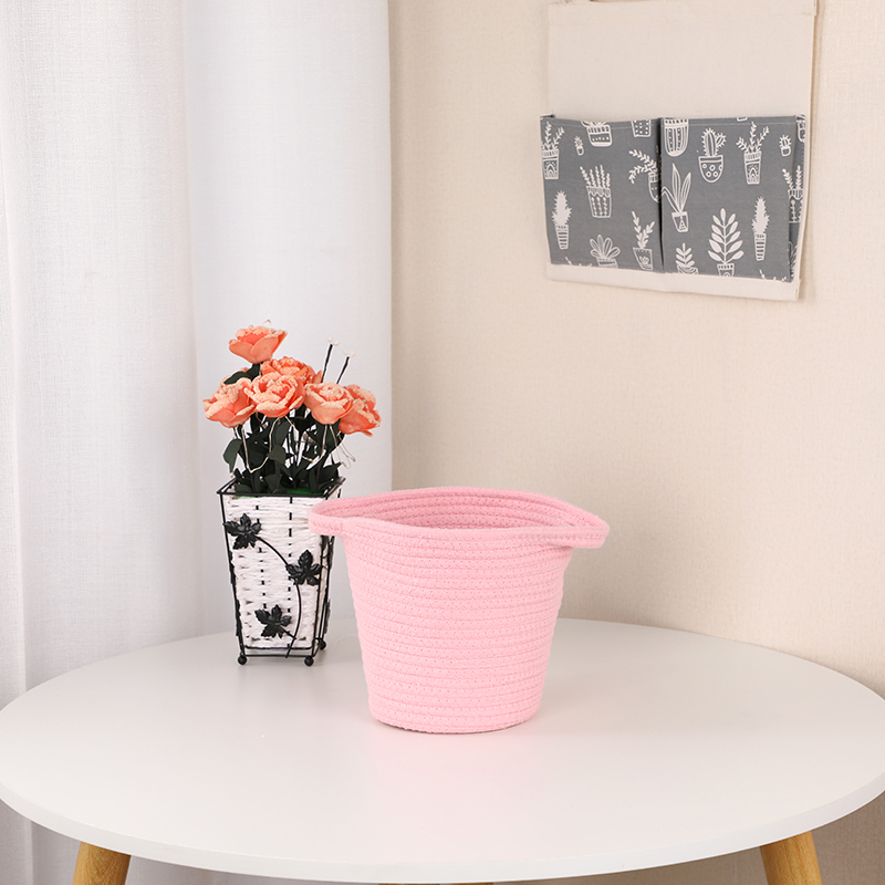 Cotton rope round basket