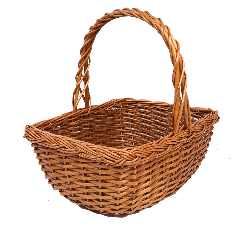 Customize Wholesale Willow Gift Packing Handmade Woven Fruit Storage Christmas Natural Wicker Basket