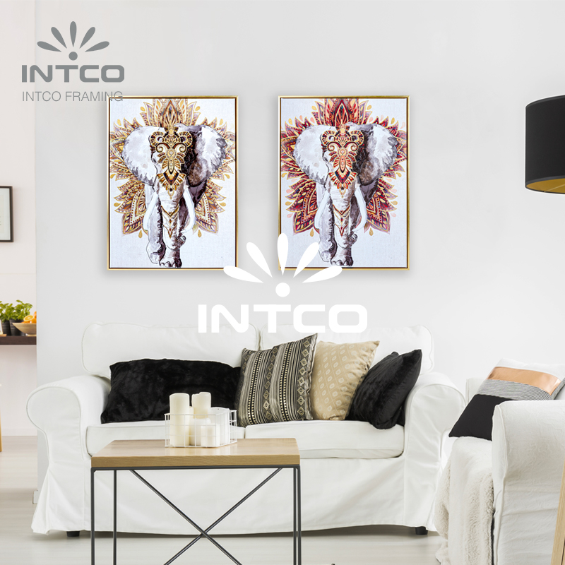 Framed Art Set-Patterned Elephant