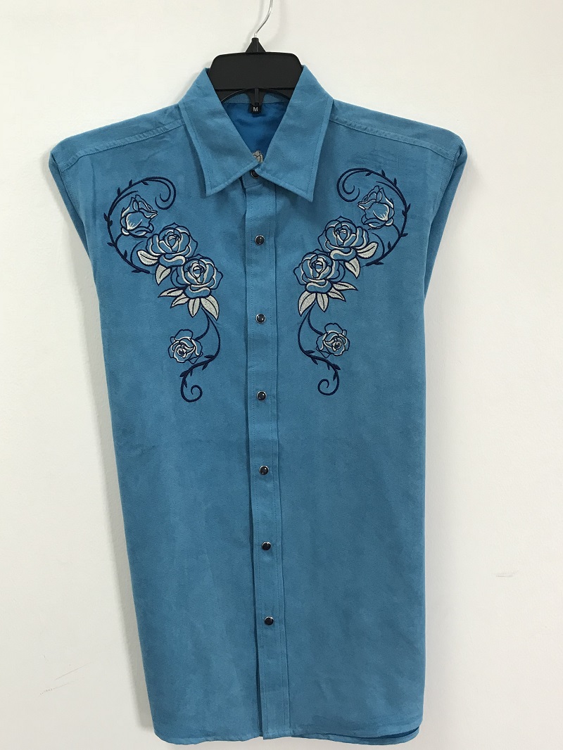 2020 Fashion style western cowboy shirt,with EMBO, suede fabric,snap,