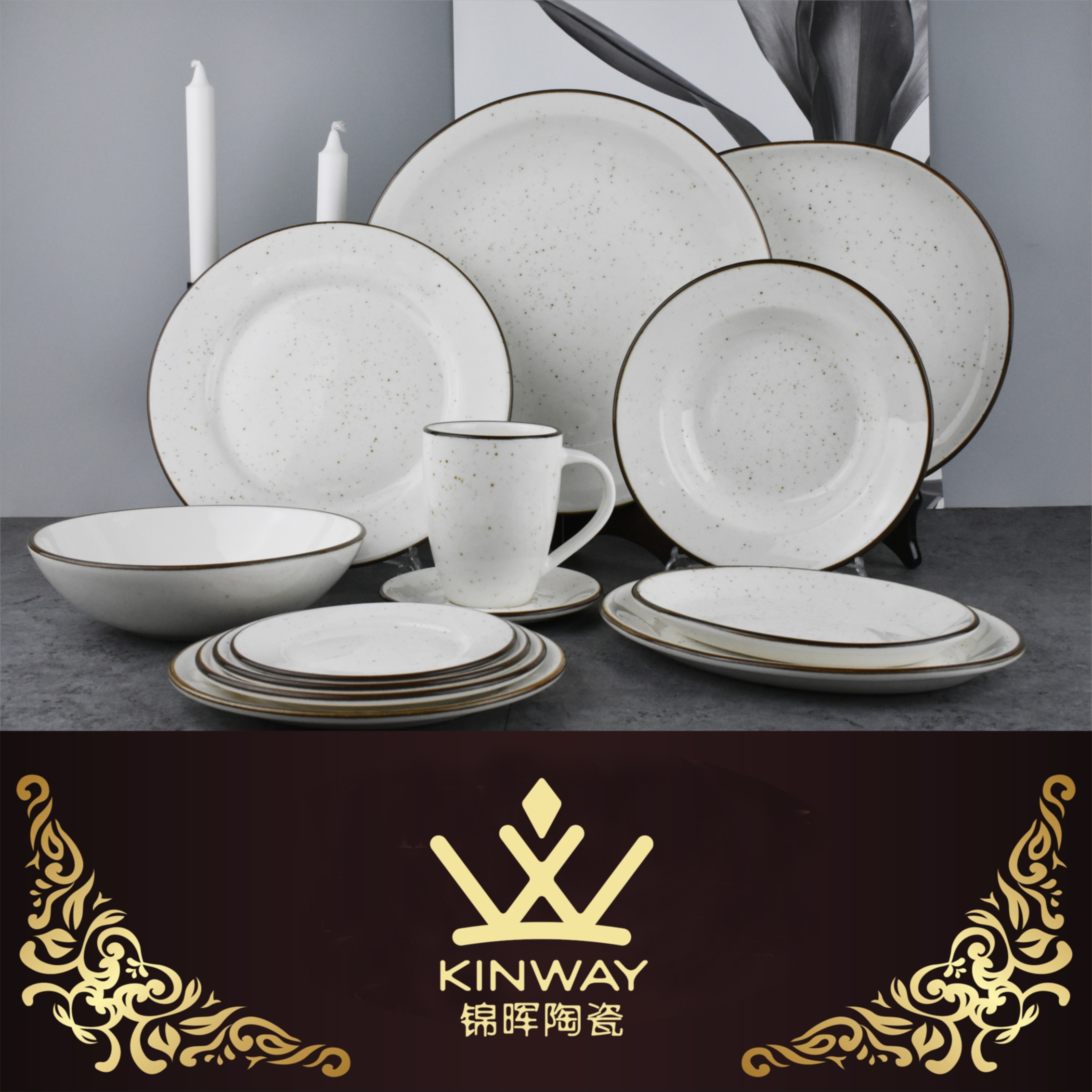 High alumina tableware,mixed reactive glaze