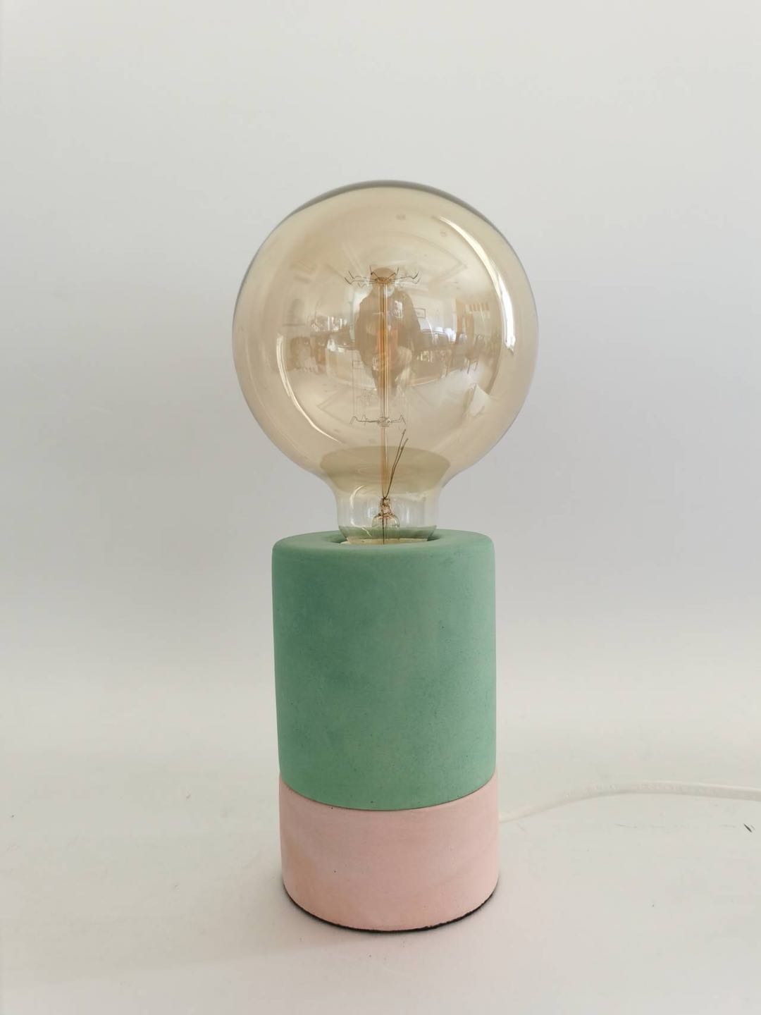 Cement Table lamp with macaroon color