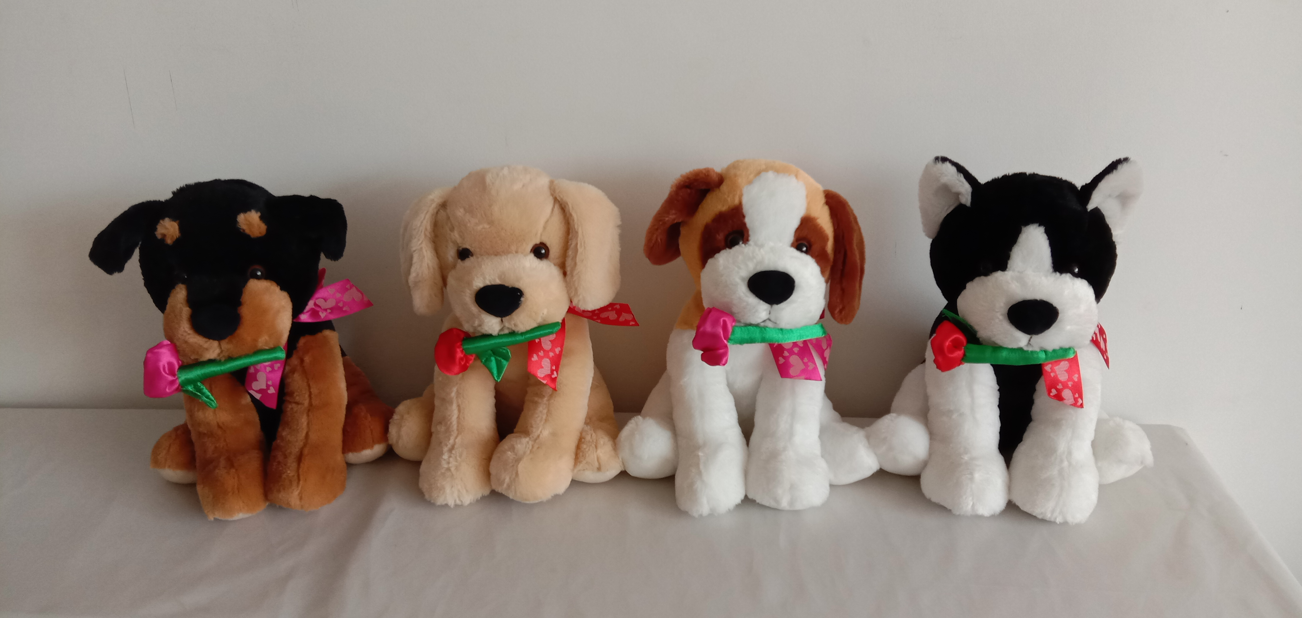 Plush Dog w/ rose