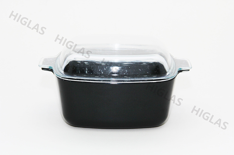 1.0l/1.5l/2.5l Square Borosilicate Glass Non-Stick Coating Casserole With Lid
