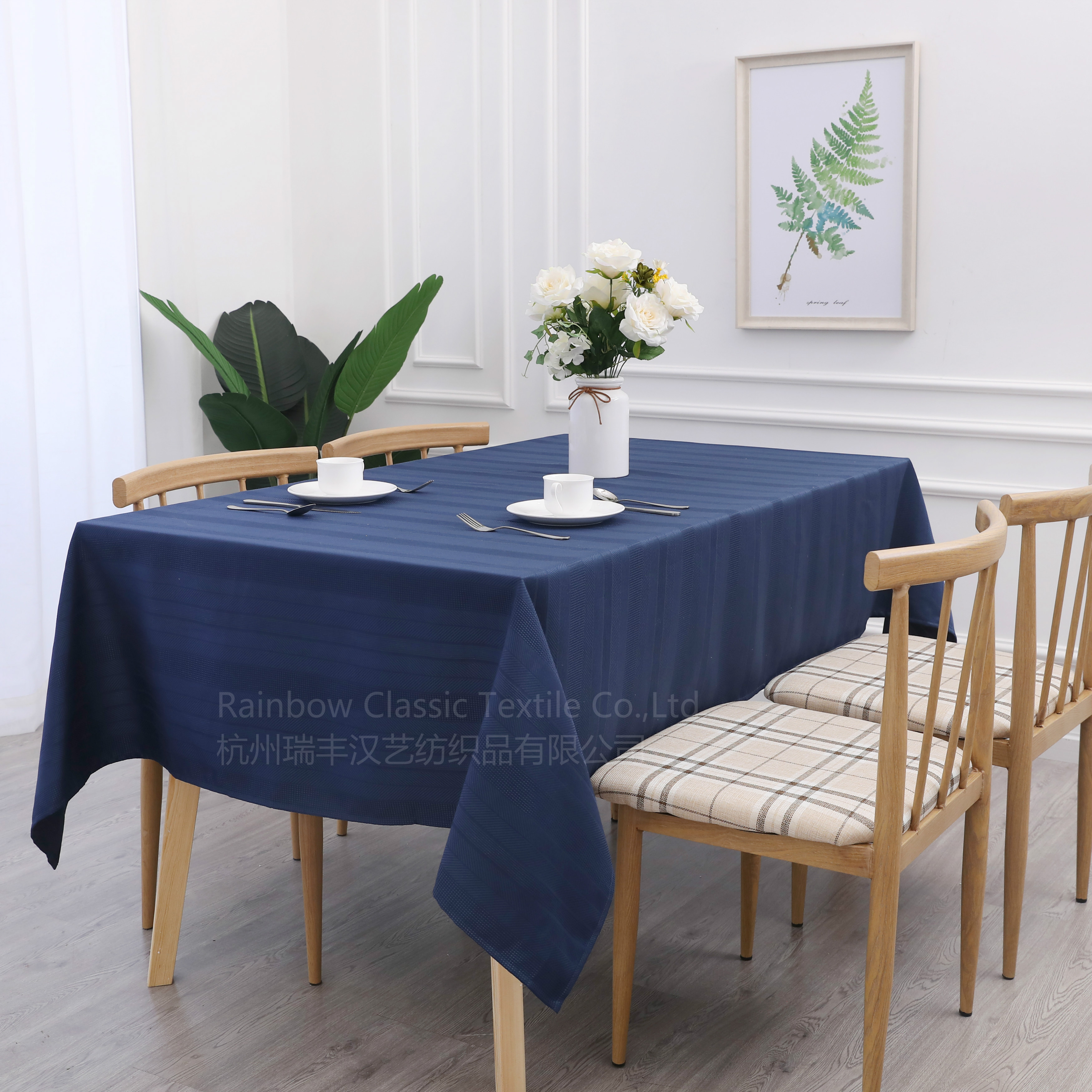 stripe simple pattern tablecloth for decorating house