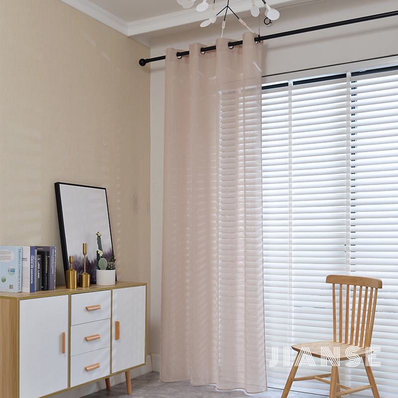 CURTAIN G2826 Dyed curtain fabric white curtain faux linen ready made for home window china manufacture