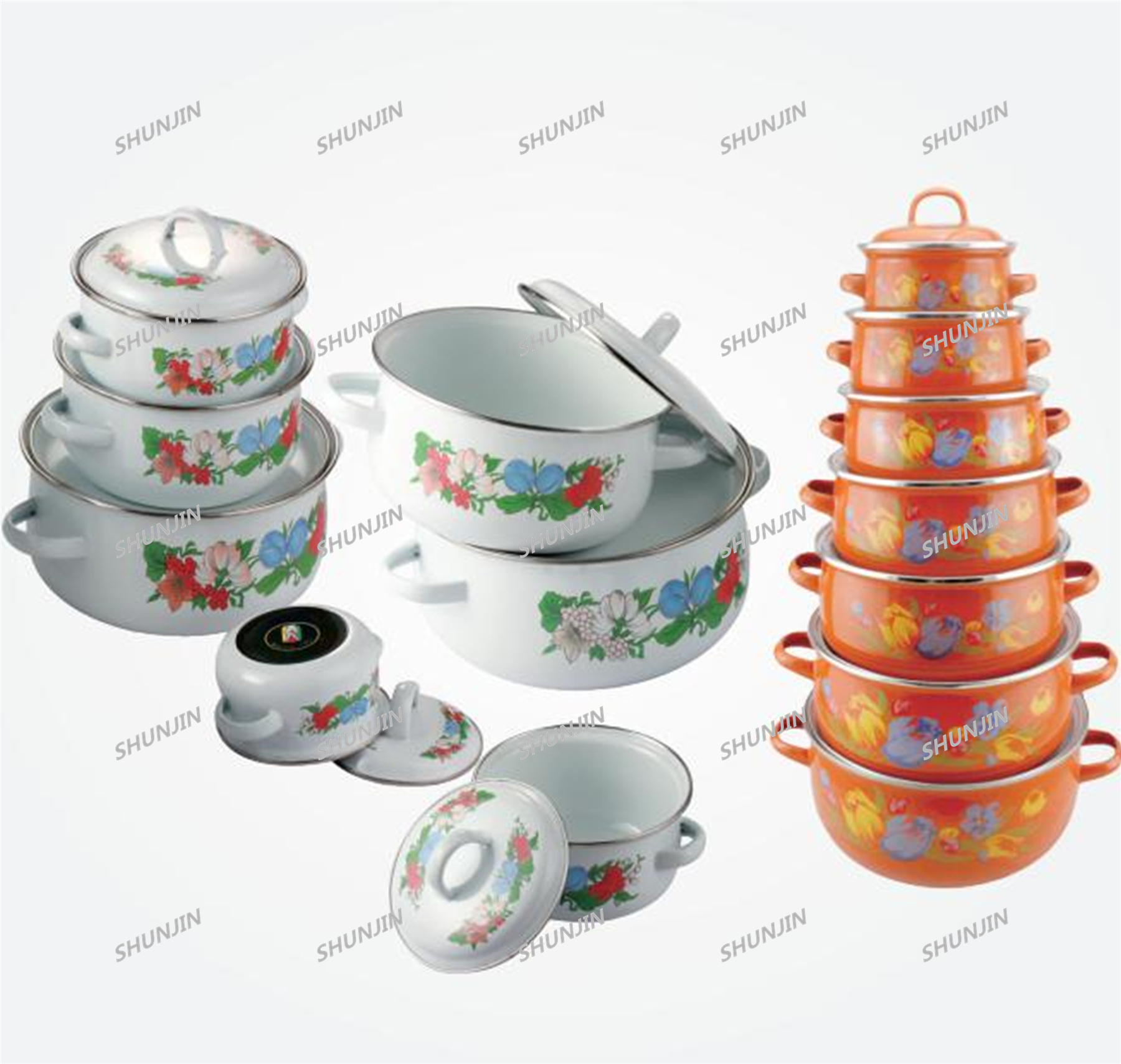 7 pcs enamel casserole
