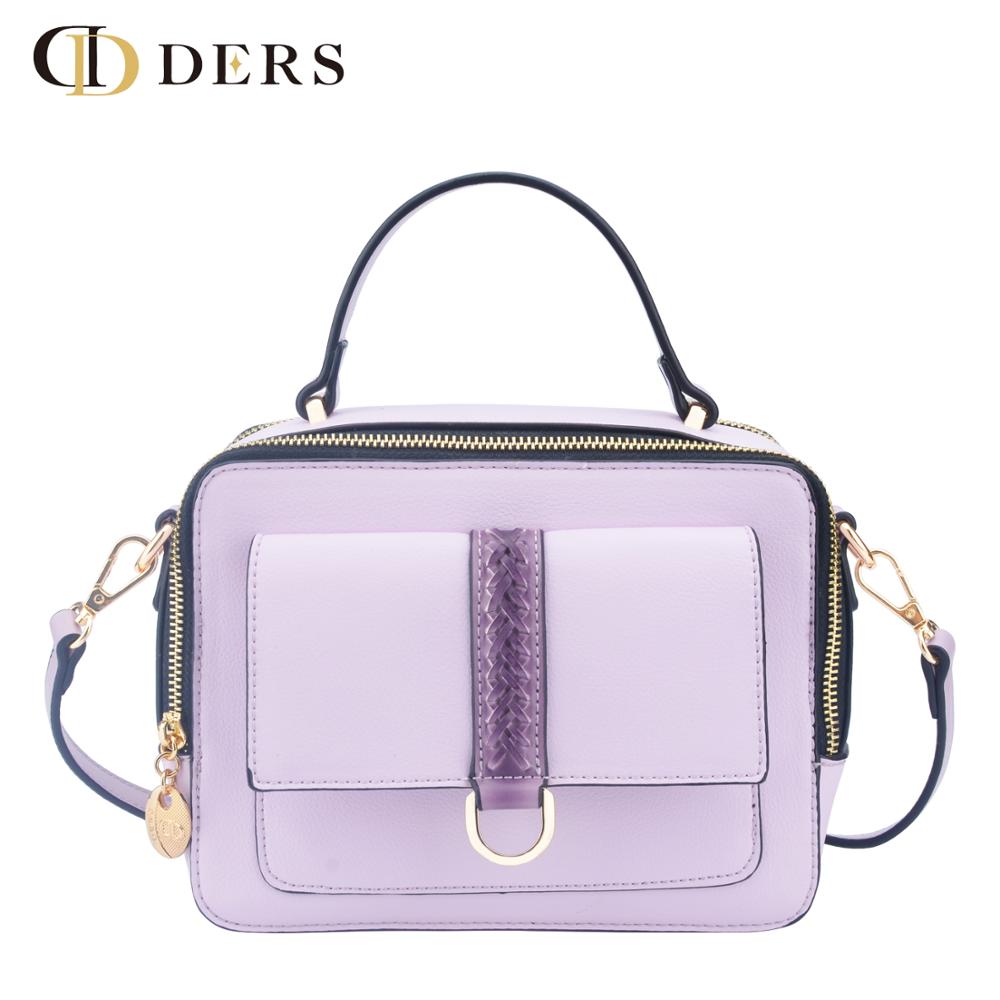 Customized PU ladies/women bag with color spraying and manual weave