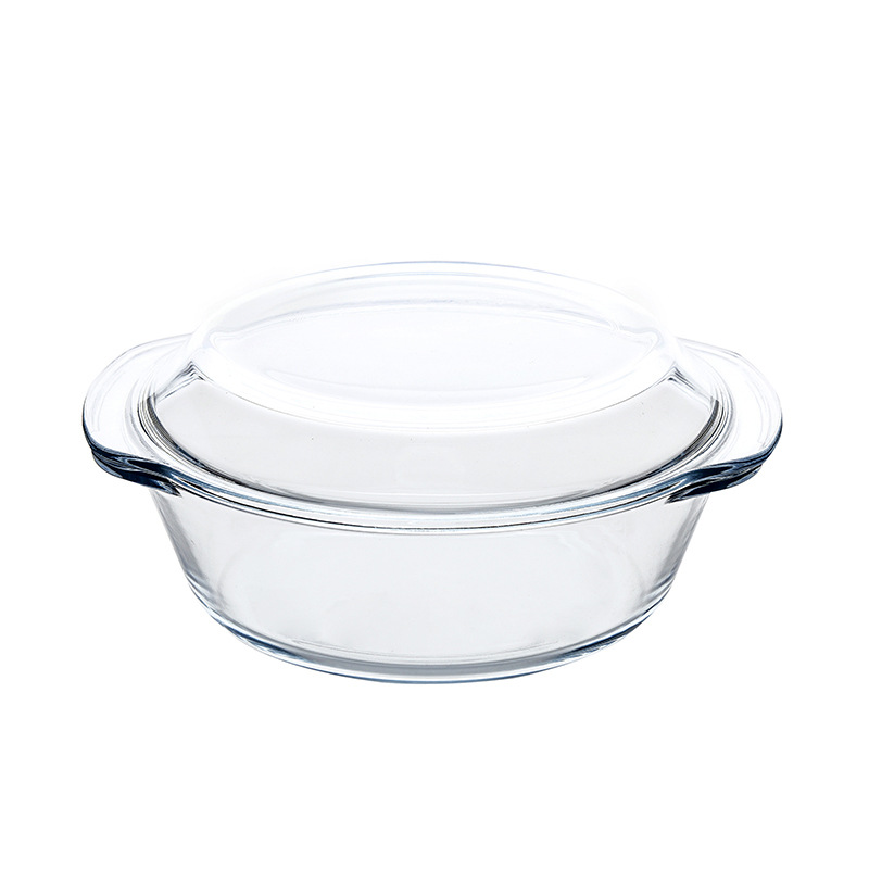 Glass Soup Pot High Borosilicate Soup Pot Microwave Oven Round Tropical Lid Clear Crystal Casserole