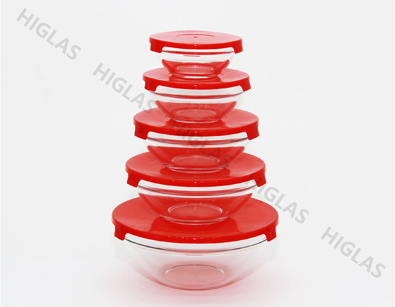 9cm/10.5cm/12.5cm/14cm/16.8cm Round Sodalime Glass Bowl With Pp Lid
