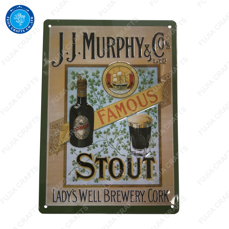 Factory Personalized Custom Design Embossed Wine Beer Tin Signs Metal Hanging Wall Decor