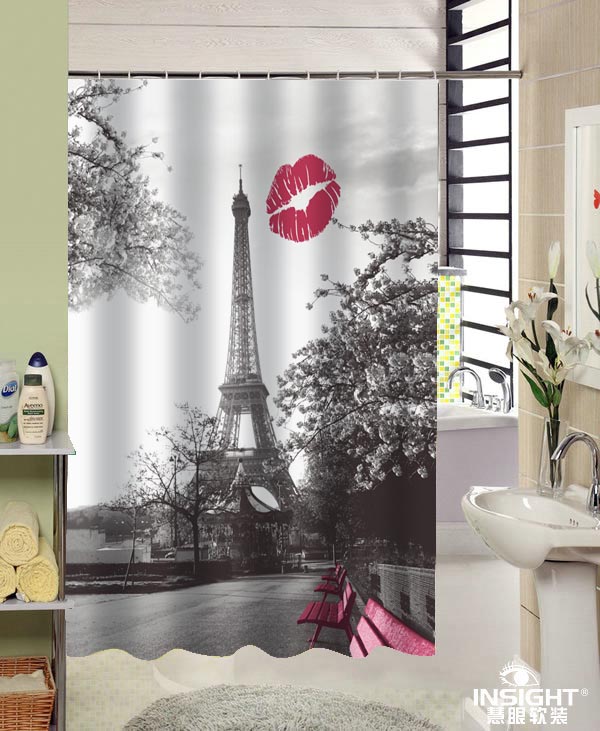 polyester printed shower curtain from manufacturer