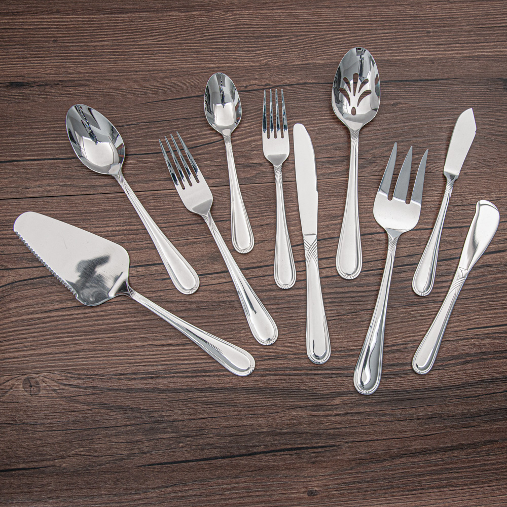 Stainless steel morden classic mirror polish flatware set for home restaurant wedding daily use