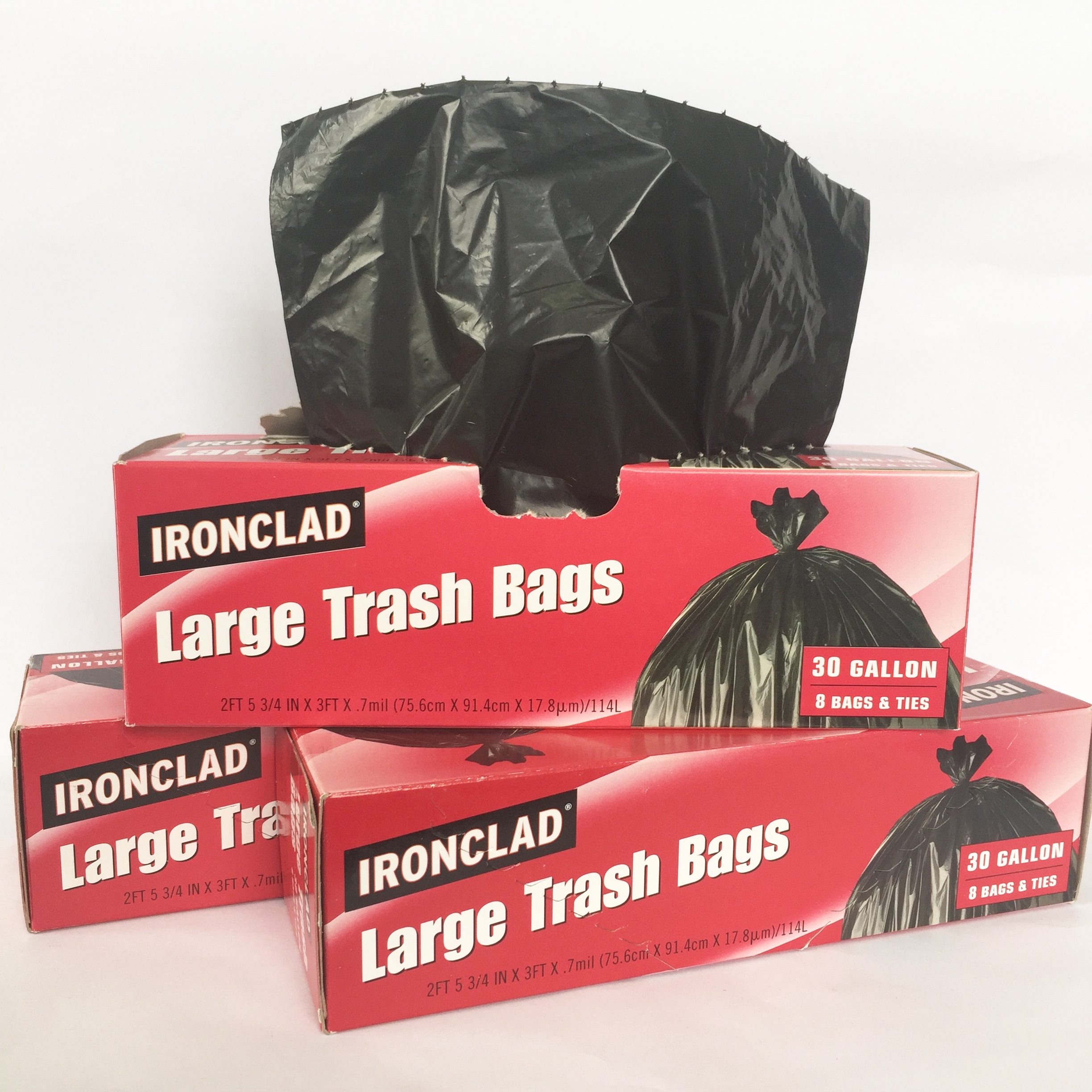 30gal Black Open Top Trash Bags