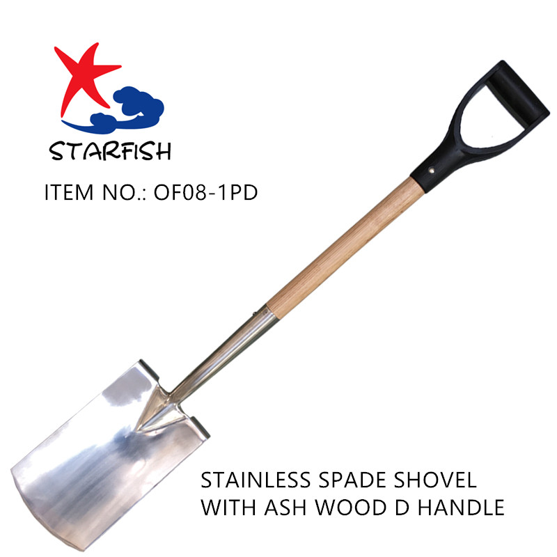 Stainless Spade With Ash Wood D Handle