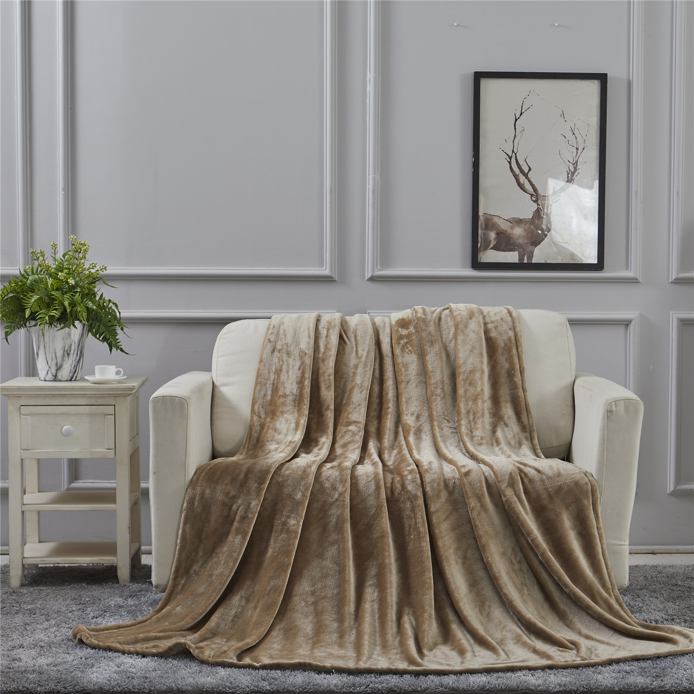 100% polyester solid flannel blanket