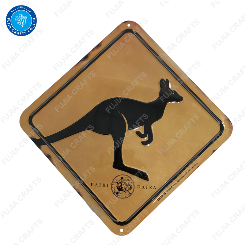 Factory Personalized Irregular Printing Embossed Metal Wall Hanging Sign Plate Decor