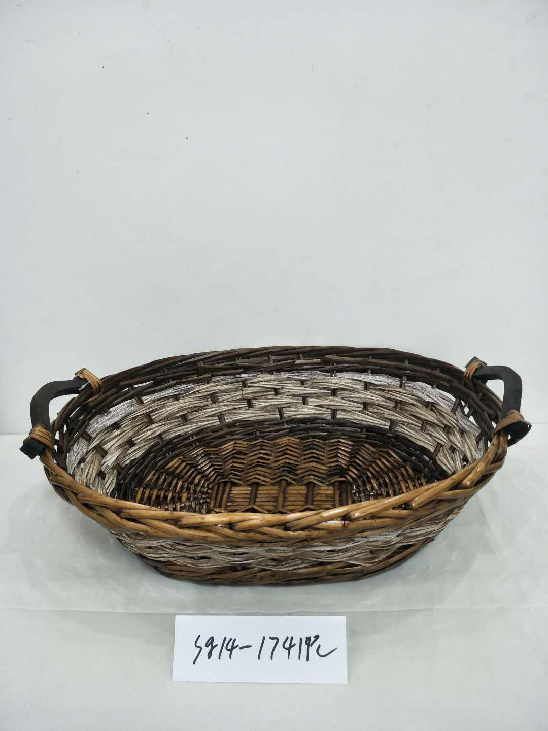 Kingwillow Customizable wholsale cheap hand woven resin basket wicker basket woodchip woven basket plastic Christmas gift storage basket fruit basket tray storage