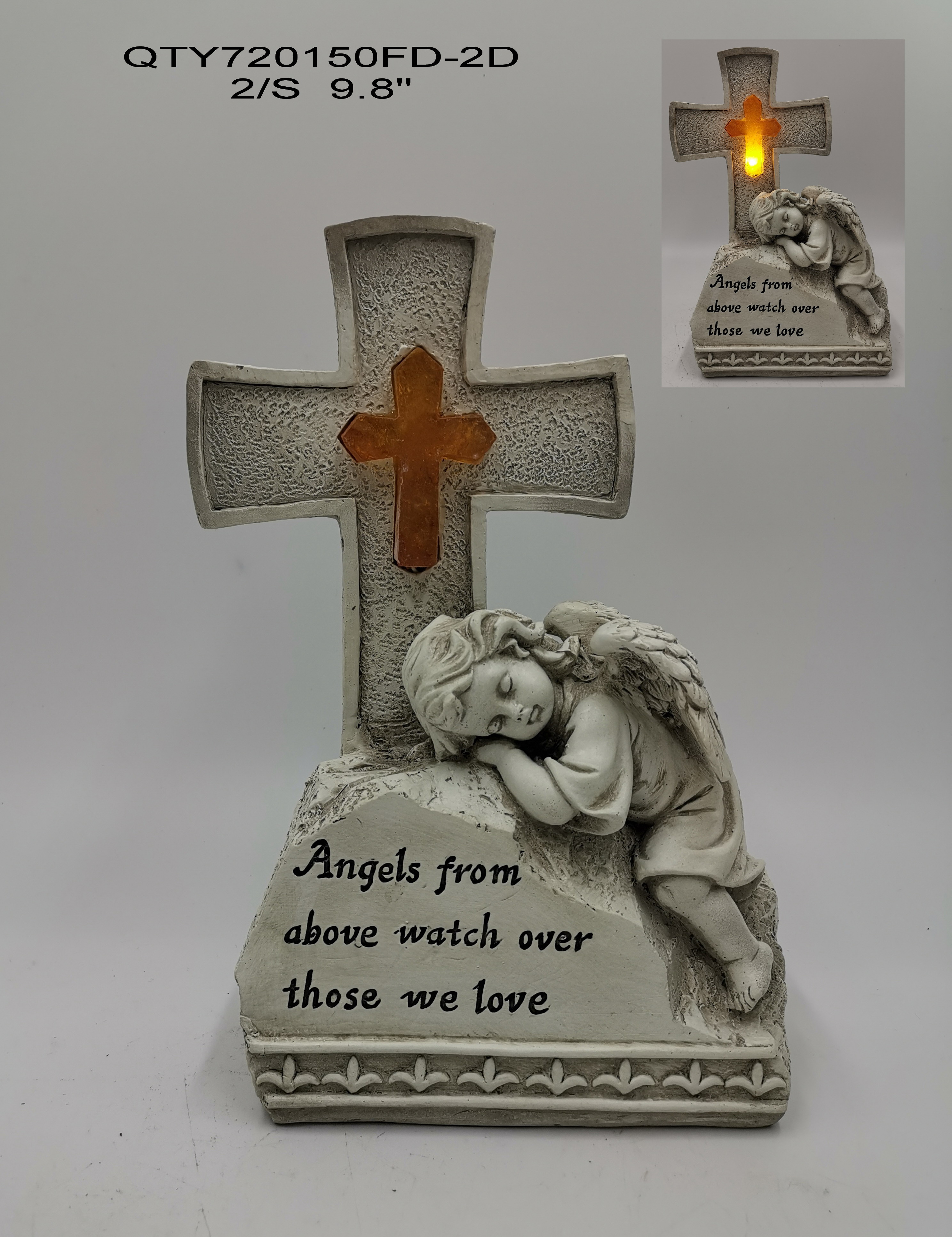 Garden decorations the cemetery Angel with LED light
