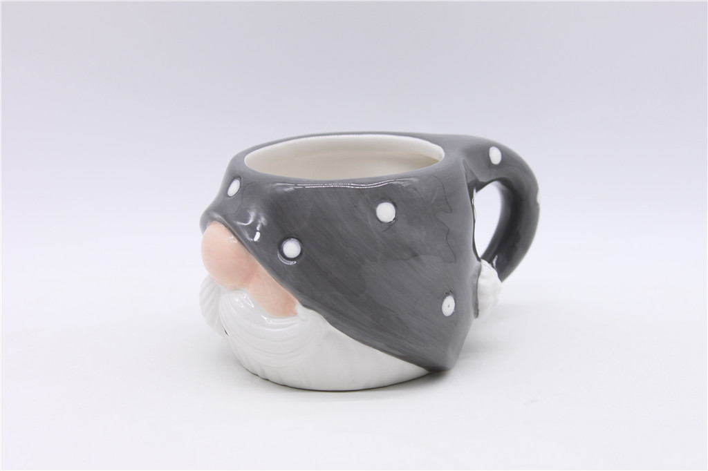 Mini Ceramic Gnome Mug, Mini Hand-painted Christmas Mug