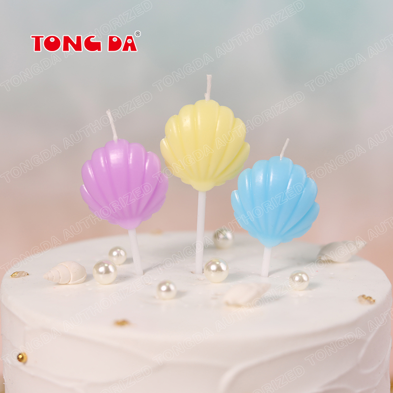 Children's birthday party supplies babyshower birthday party for children colored shell candles