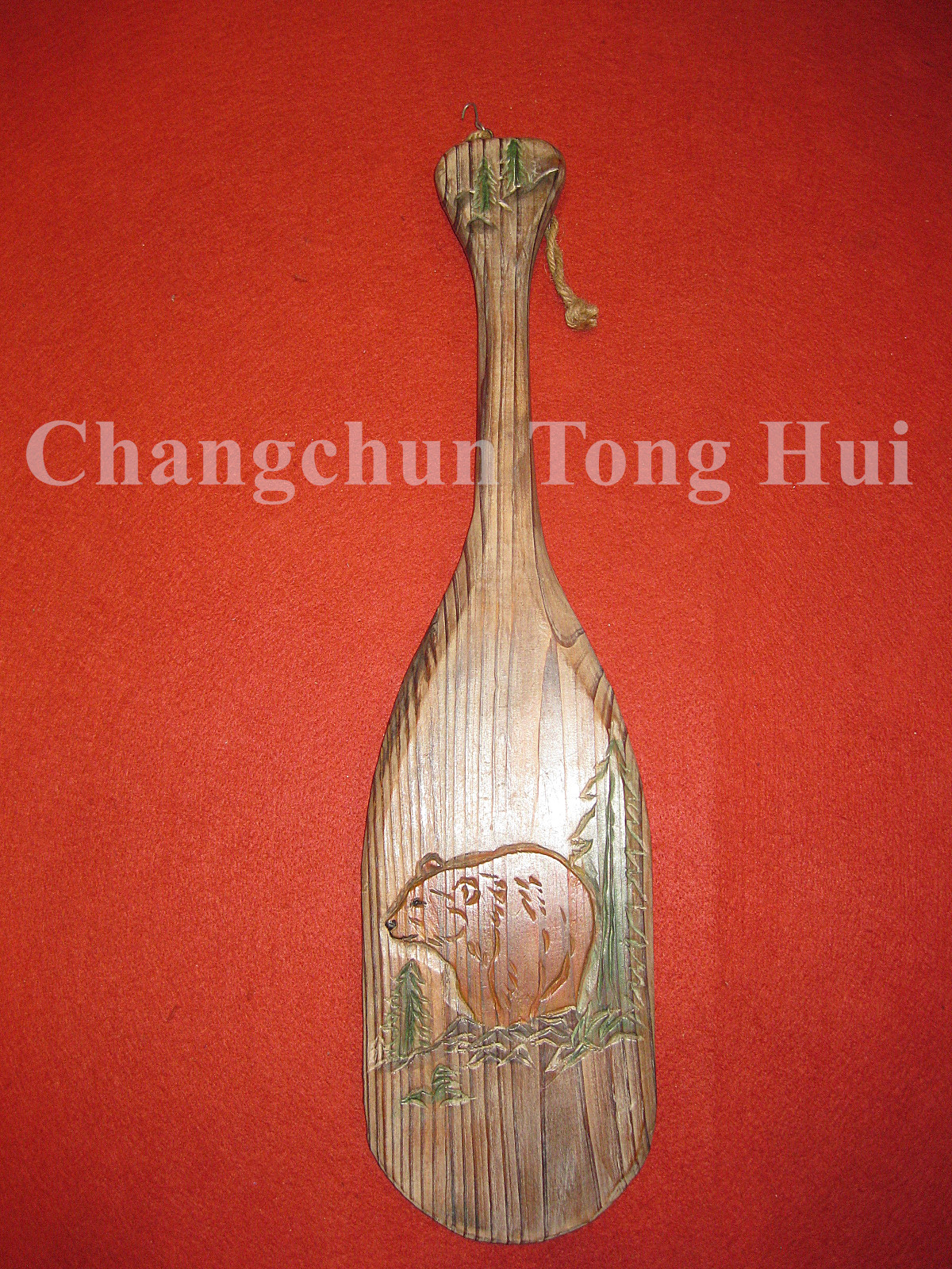 wood carved decorative paddle