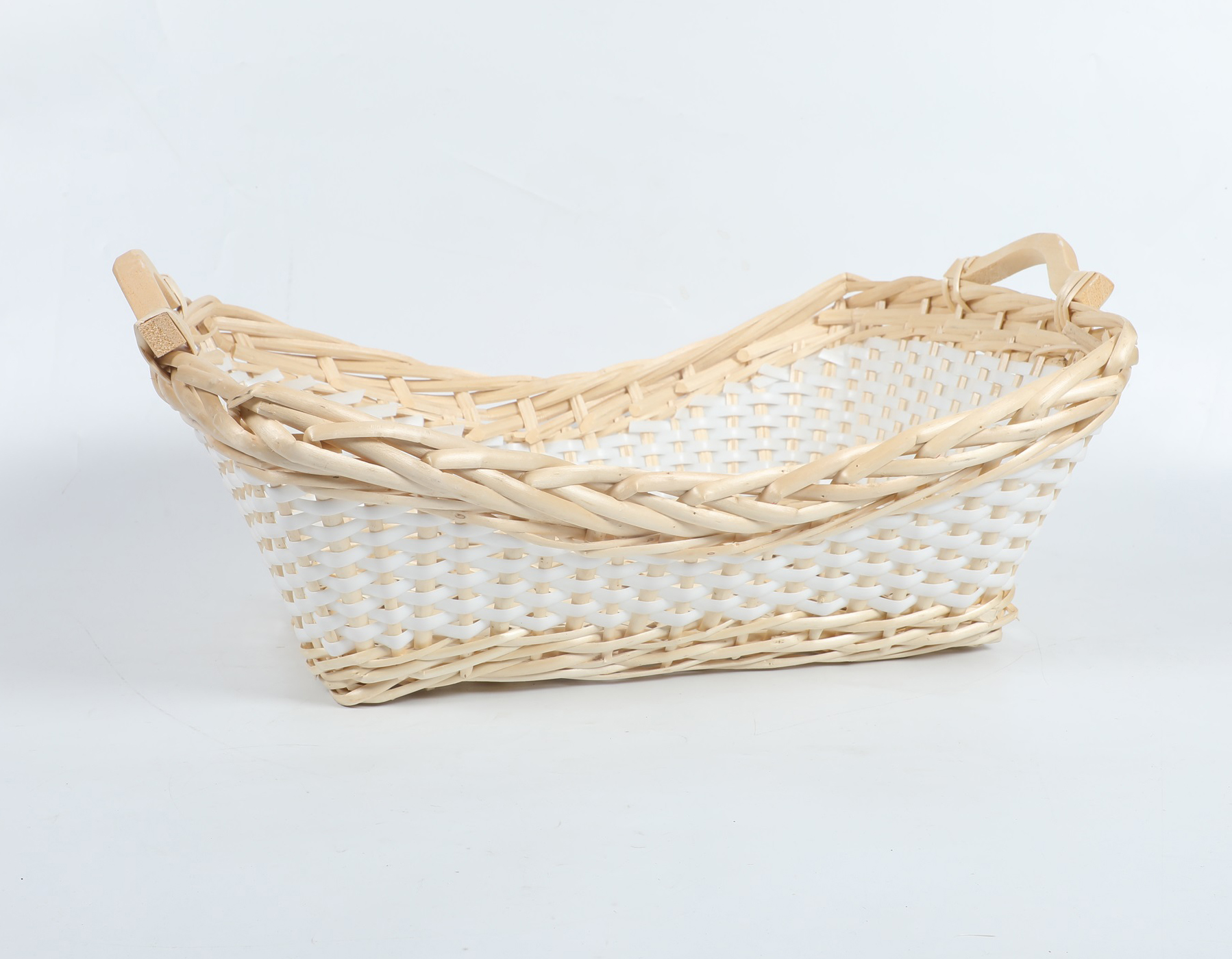 Kingwillow wholesale handwave rect. gift wicker storage fruit basket tray storage tray