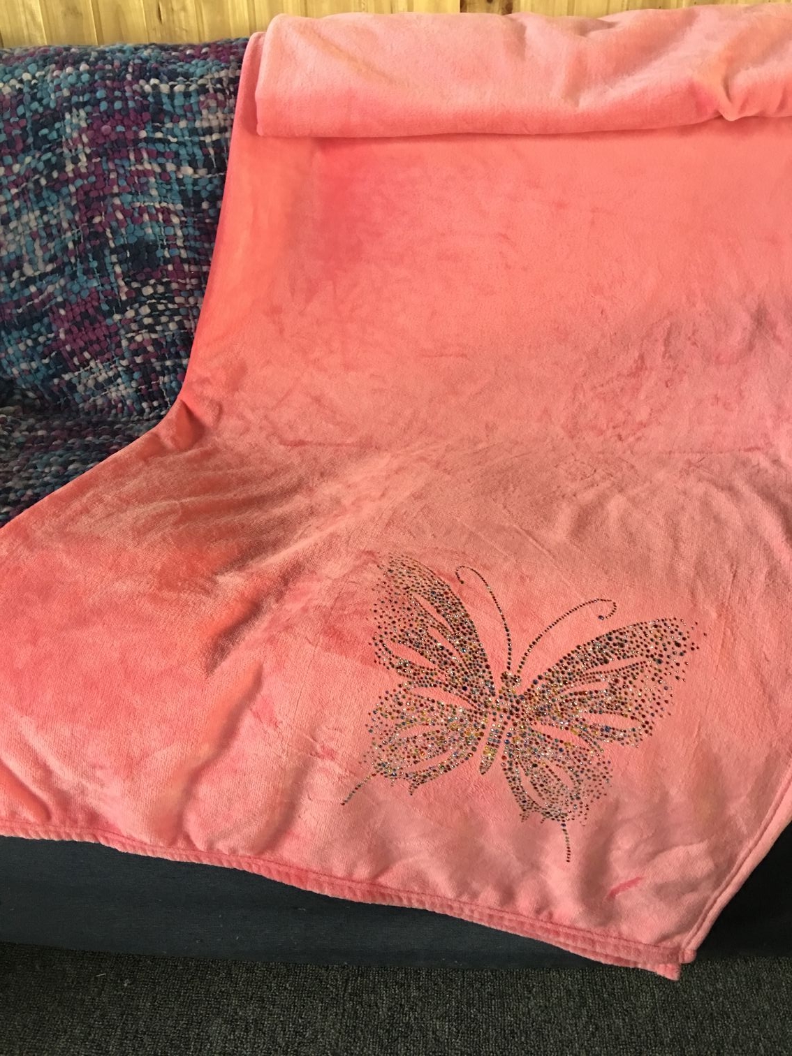 diamond stamping flannel blanket