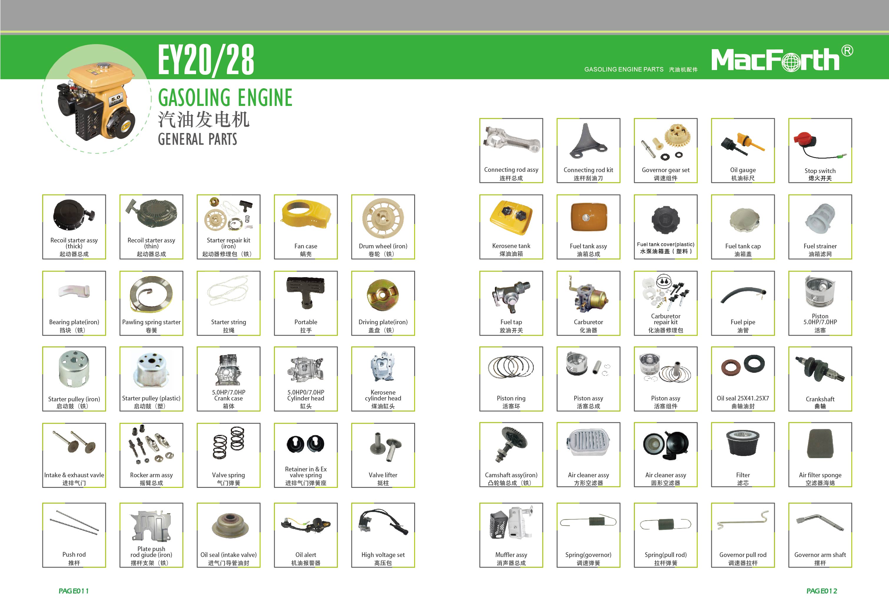 Spare Part Of Gasoline Engine