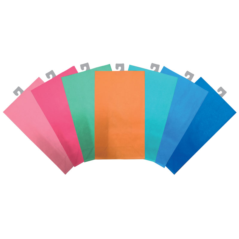 White kraft paper bag without handle color print for gift