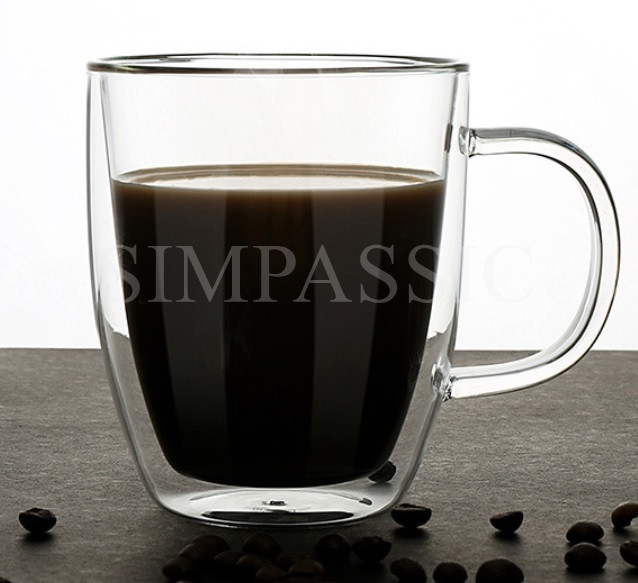 Double wall glass mug