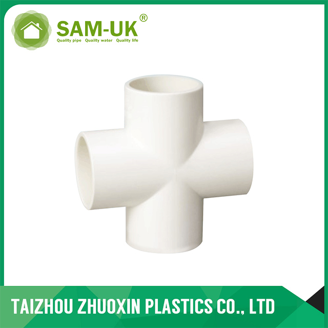 PVC DIN Standard Pipe Fitting Four Way Cross