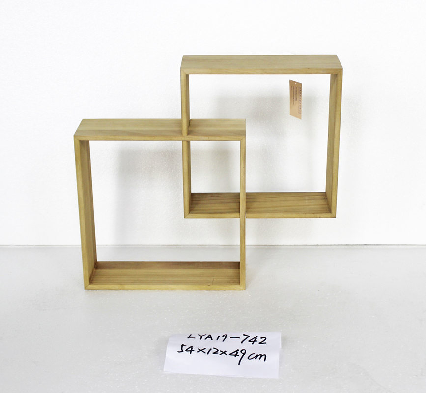 Solid wood wall hang shelf KD paulownia wood shelf