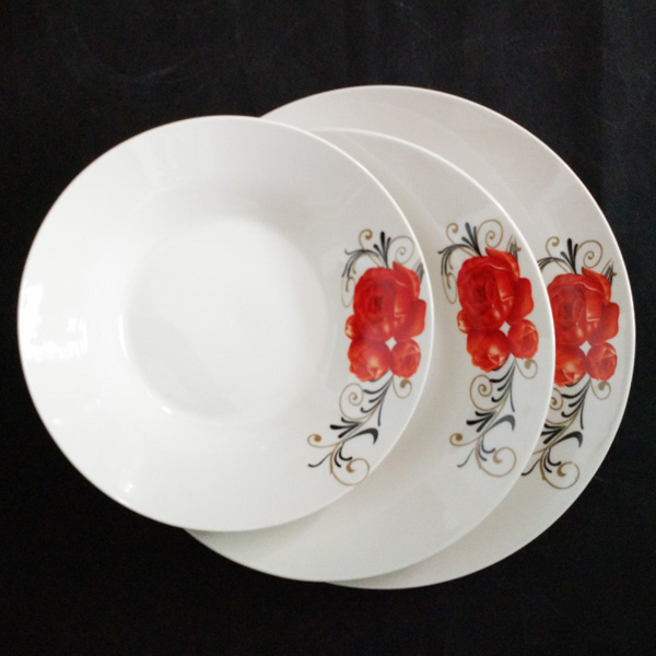 Round 9"wholesale flower design porcelain soup plate ceramic soup plate ceramic soup plate