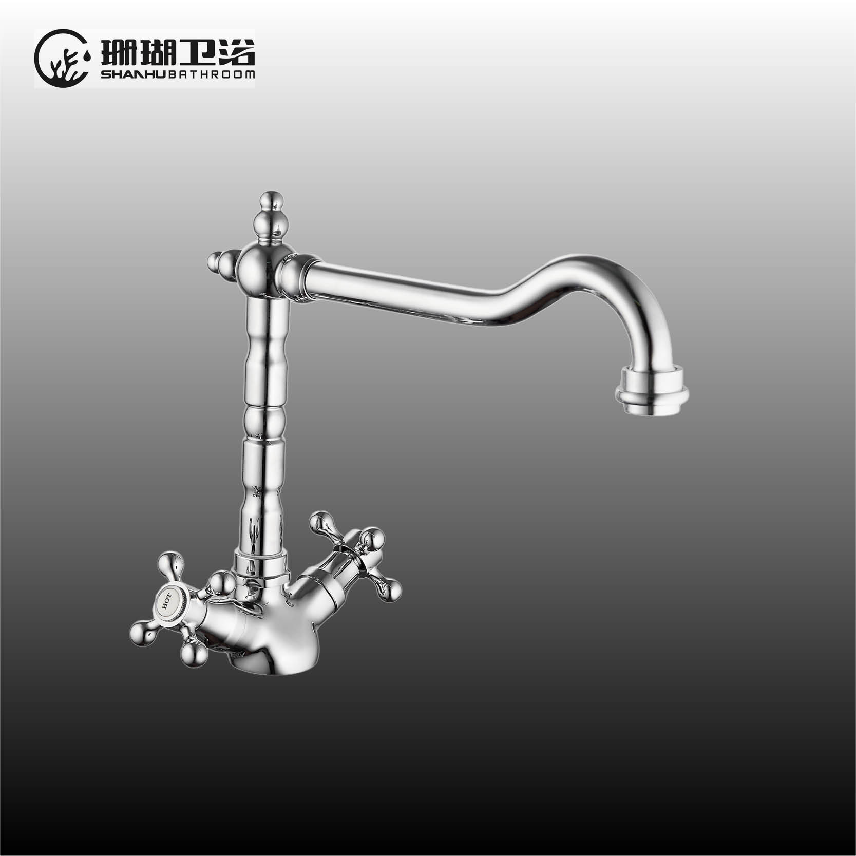Two handle monobloc kitchen mixer
