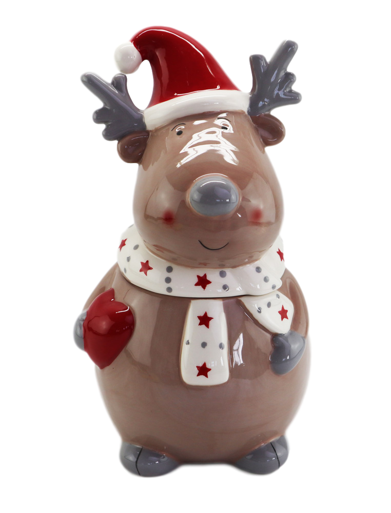 ceramic deer cookie jar, biscuit jar, coffee jar, tea jar, canister, pot