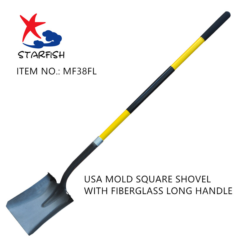 Square Point Shovel With Fiberglass Long Handle